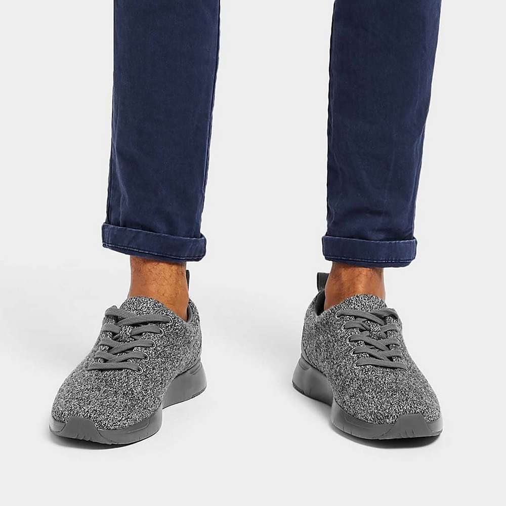 Zapatillas Fitflop FLEXKNIT E01 Merino Lana-Mix Hombre Gris | Chile-92068