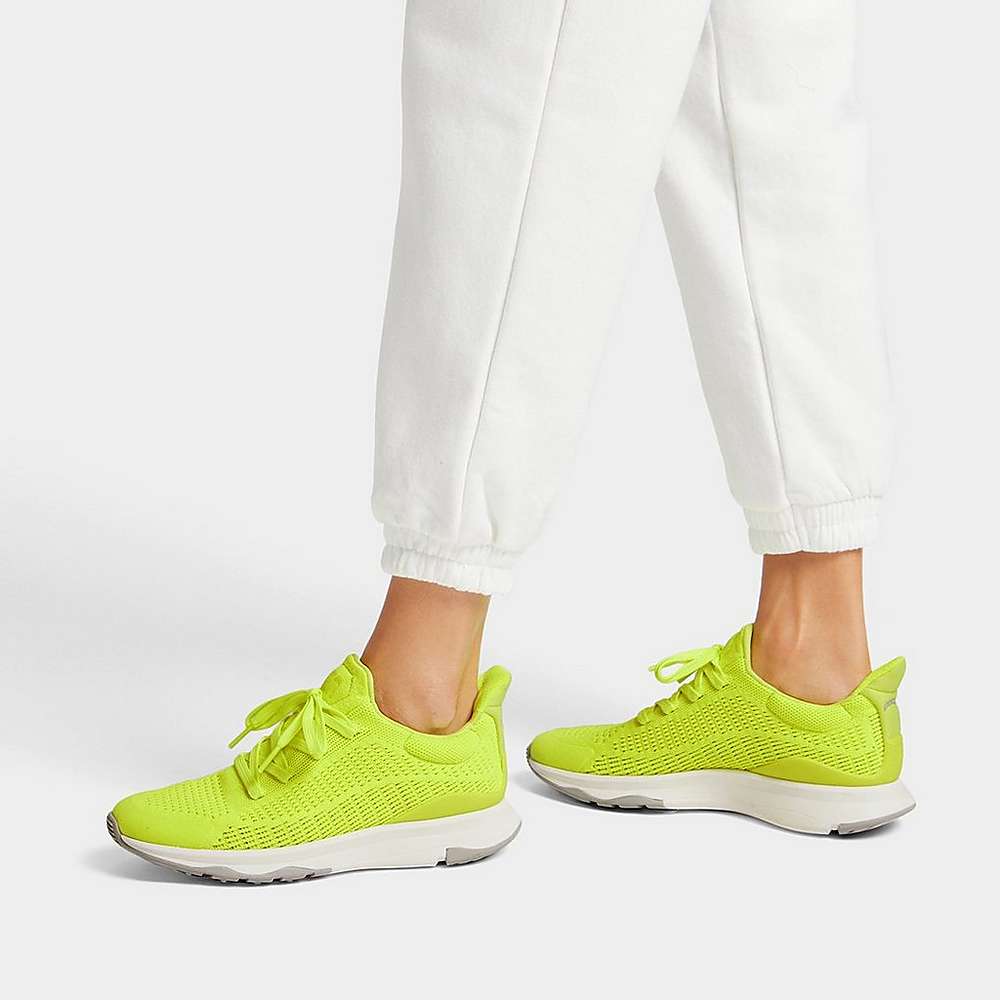 Zapatillas Fitflop VITAMIN FFX Neon Reflective Knit Sports Mujer Amarillo | Chile-93518